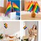 Progress Rainbow Pride Stick Flag - 50 Pack Small Mini USA American LGBTQ Hand Held Pride Gay Flag for Holidays Parades Rainbow Parties Donations or LGBT Community Events 8.2 x 5.7 inch